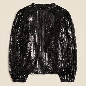 NWT J. Crew Sequin Mockneck Top | Sz M